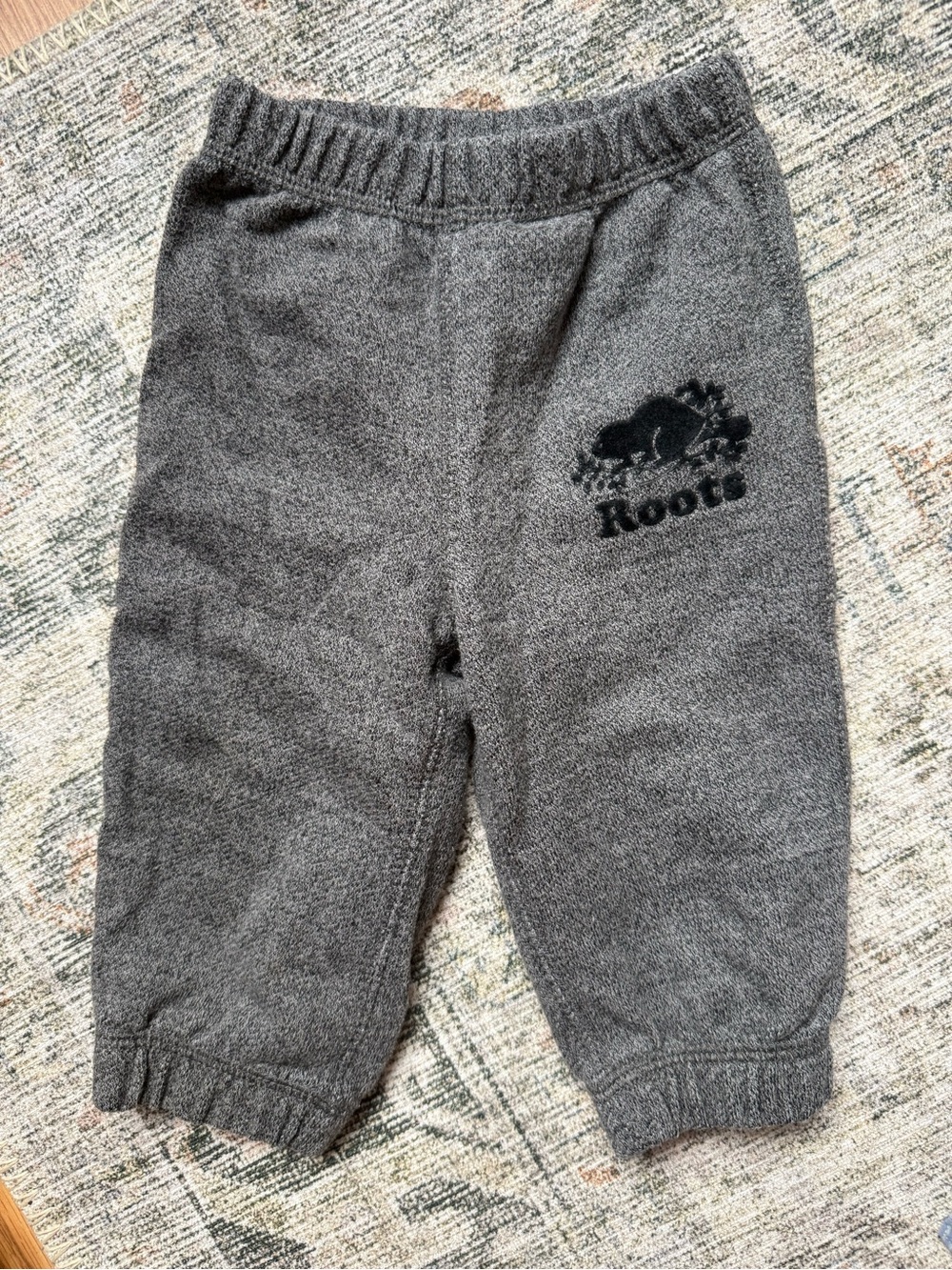 Roots Grey Fleece Joggers 6-12m